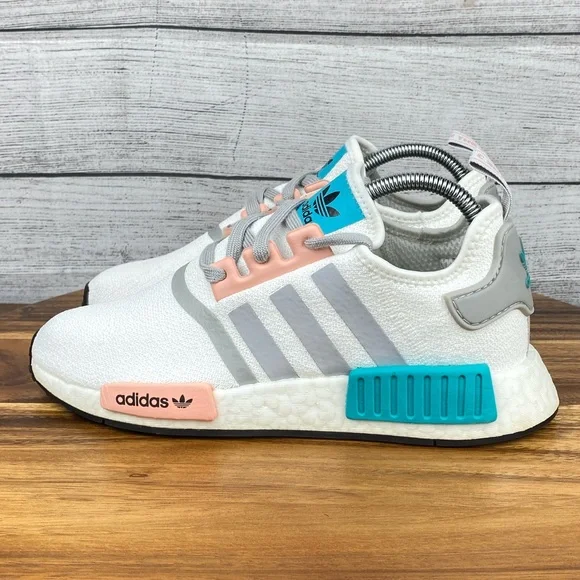 adidas Shoes Adidas Nmd R White Pink Blue Sneakers Womens Shoe